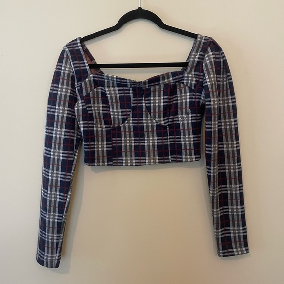 Free People "Modern Love" Long Sleeve Crop Top - Size 6 - Picture 2 of 7